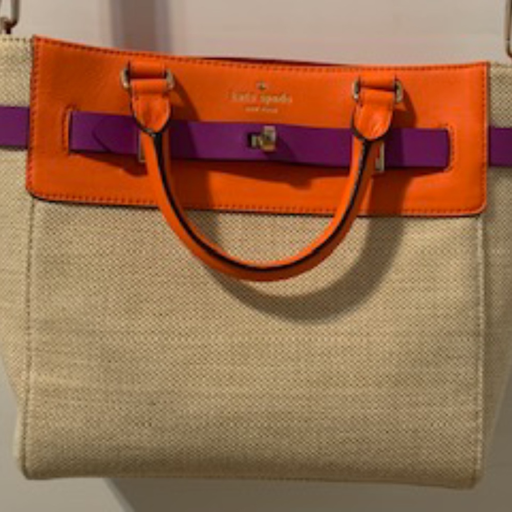kate ♠️ spade tan woven New York Satchel
